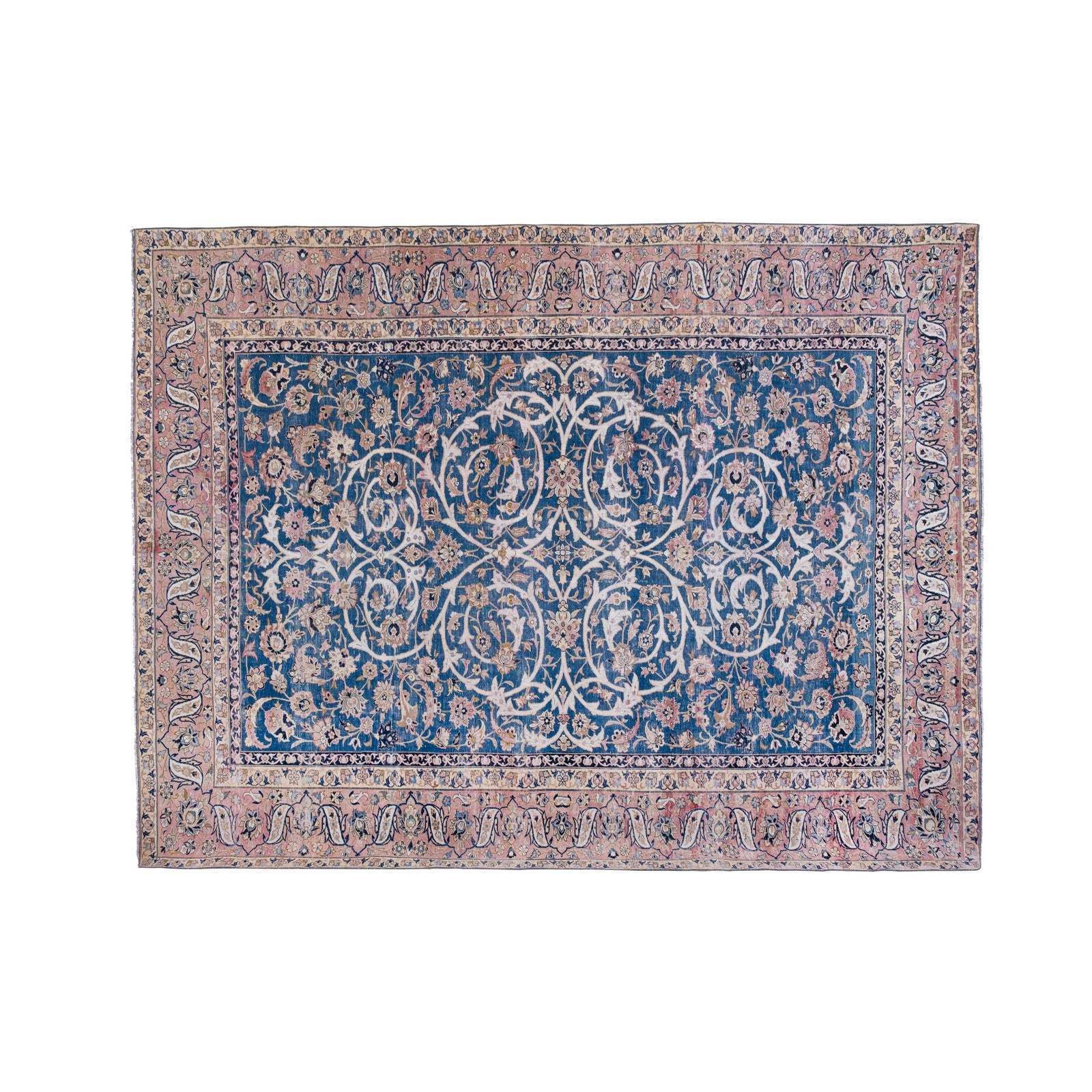 Hand Knotted Contemporary Large Turkish Oushak Rug With Mid Century Modern Style In Blue Colors 308 X 400 Cm photo Textiles