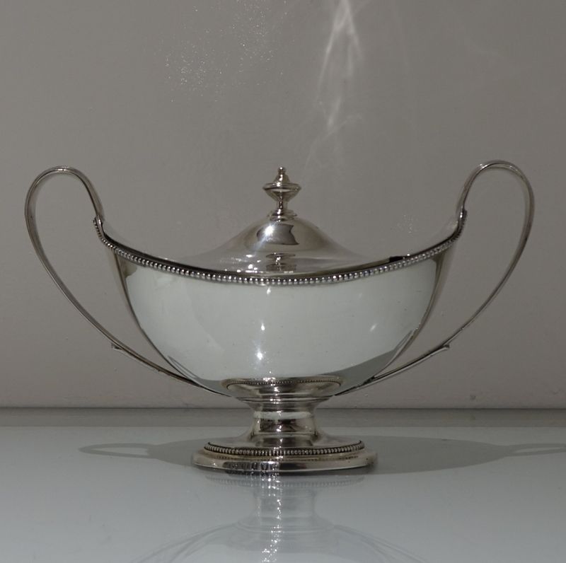 18th Century Antique George III Sterling Silver Pair Sauce Tureens London 1786 John Scofield photo buy