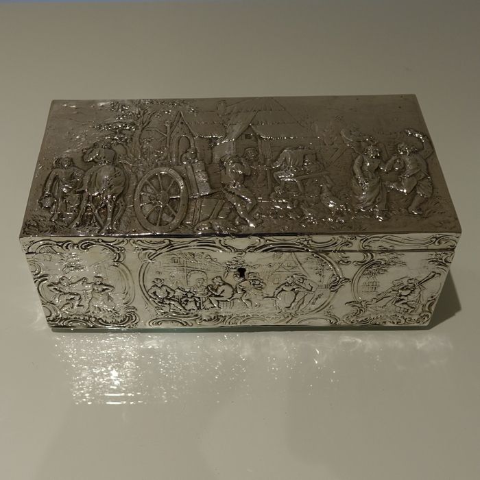Early 20th Century Antique Silver Edwardian Import Marked Large Jewellery Casket Chester 1902 Berthold Muller