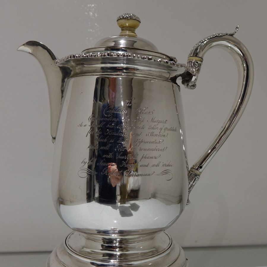 Early 19th Century Antique Silver Indian Colonial Biggin On Stand Calcutta 1819 1825 Cropley & Co photo buy