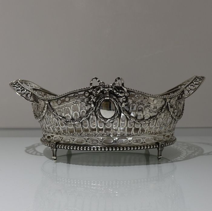 Early 20th Century George V Antique Sterling Silver Basket London 1911 Wakely & Wheeler photo Home Decor