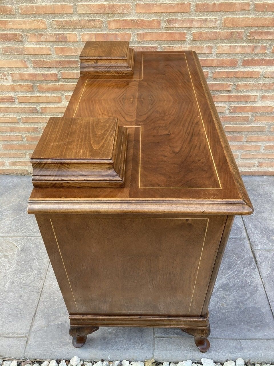 Late 19 Century Walnut And Marquetry Commode Chests Of Drawers, Circa 1890 photo vintage