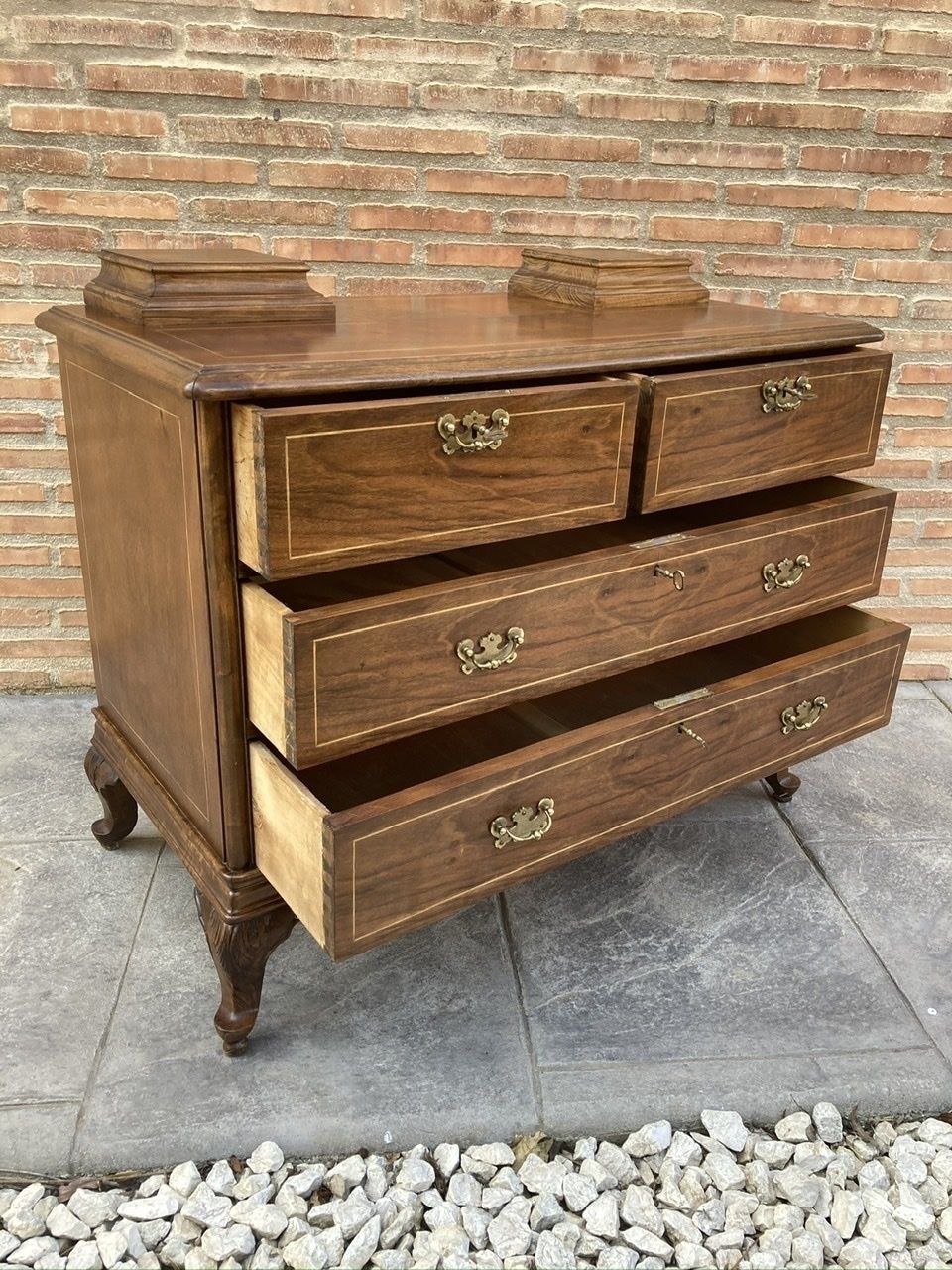 photo for sale Late 19 Century Walnut And Marquetry Commode Chests Of Drawers, Circa 1890
