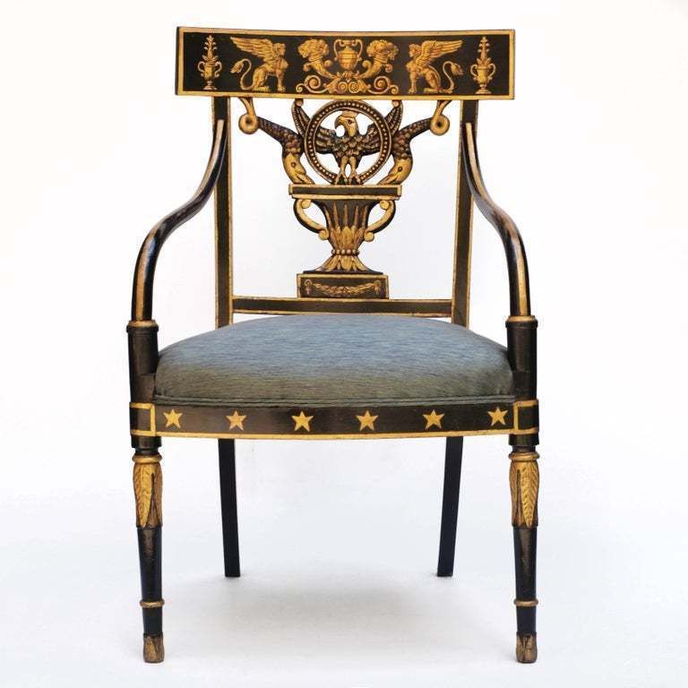 Early Nineteenth Century American Regency Painted Armchair photo vinterior