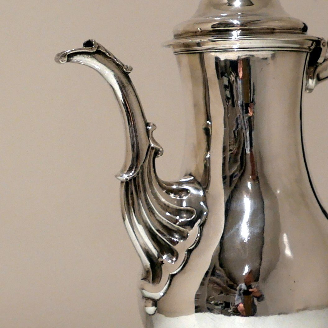 18th Century Antique George III Irish Sterling Silver Coffee Pot Dublin Circa 1775 Joseph Jackson photo vintage