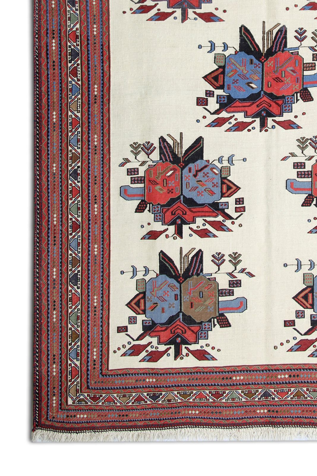 Floral Flat Woven Afghan Kilim Rug, Handmade Oriental Wool Rug  120x212cm photo furniture