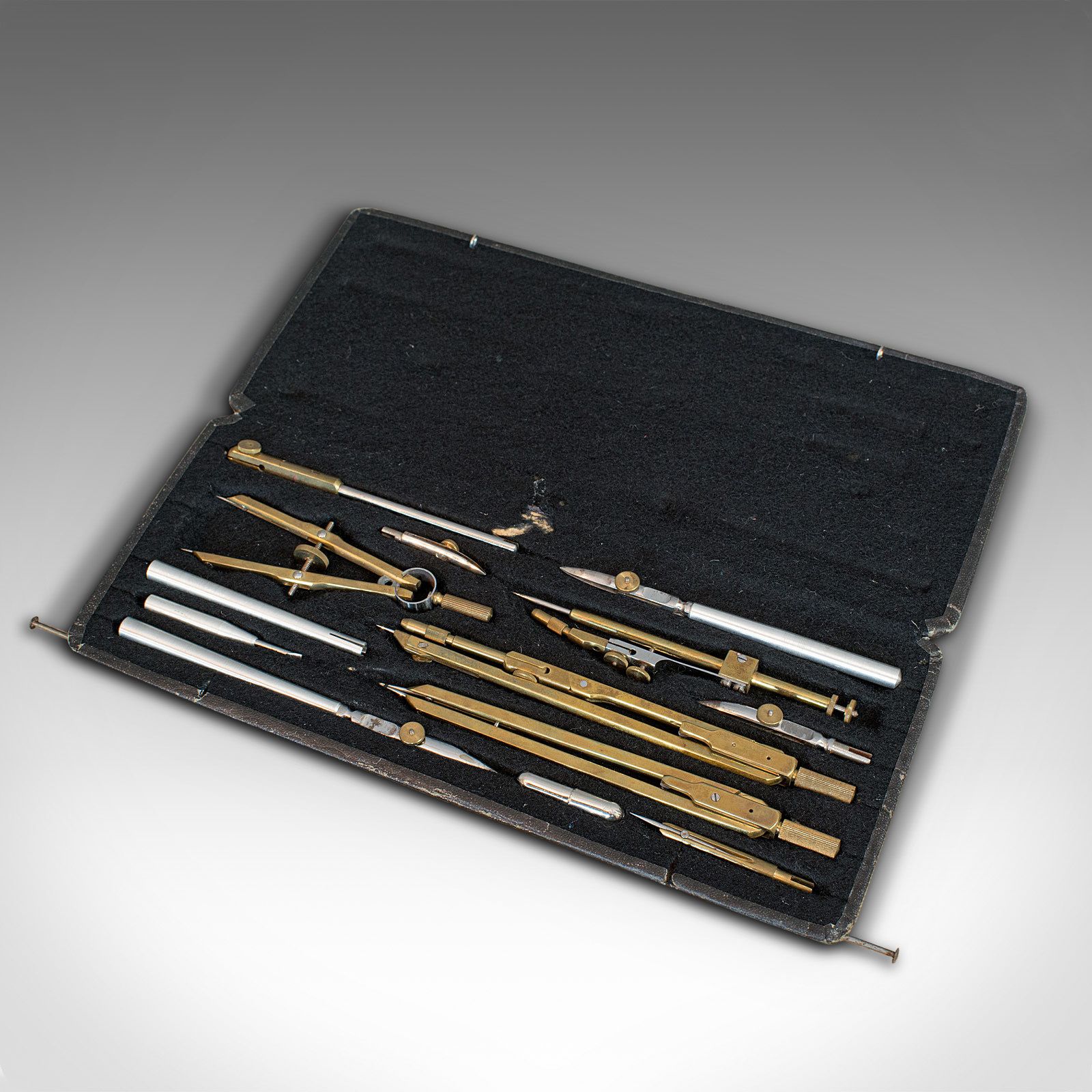 Antique Drawing Instrument Set, German, Cartographer, Technical, Richter, C1910 photo for sale
