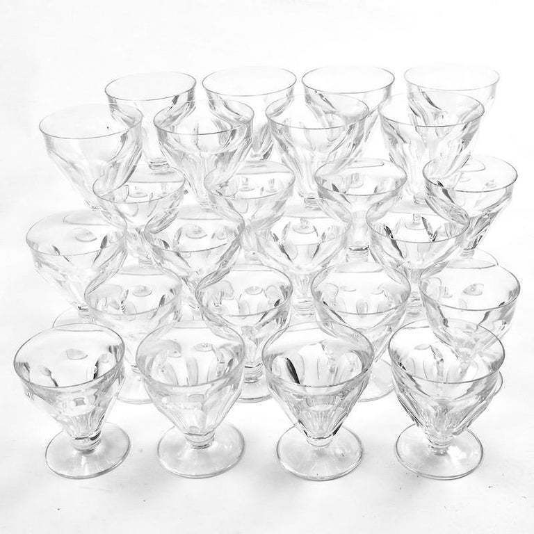 photo vintage Set Of 24 Baccarat Crystal Talleyrand Wine, Water And Liqueur Glasses