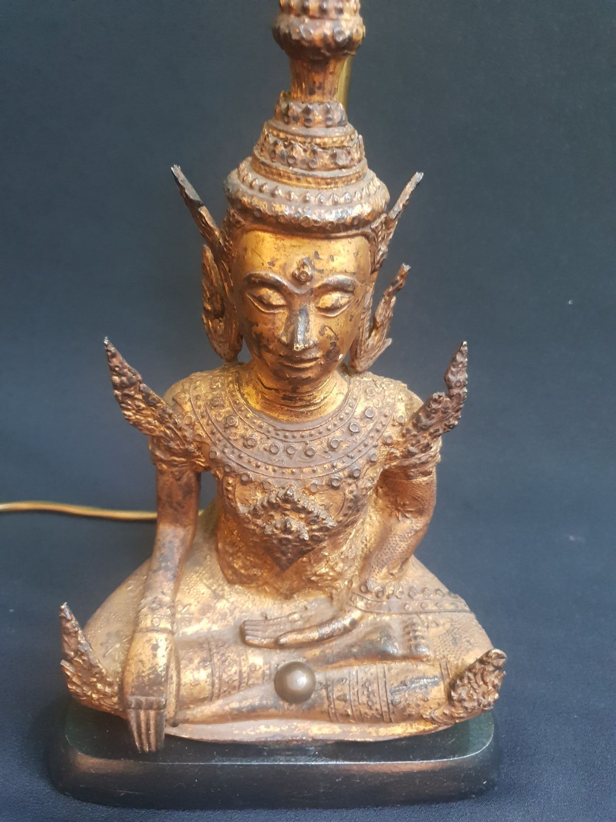 C19th Bronze Buddha Lamp photo furniture