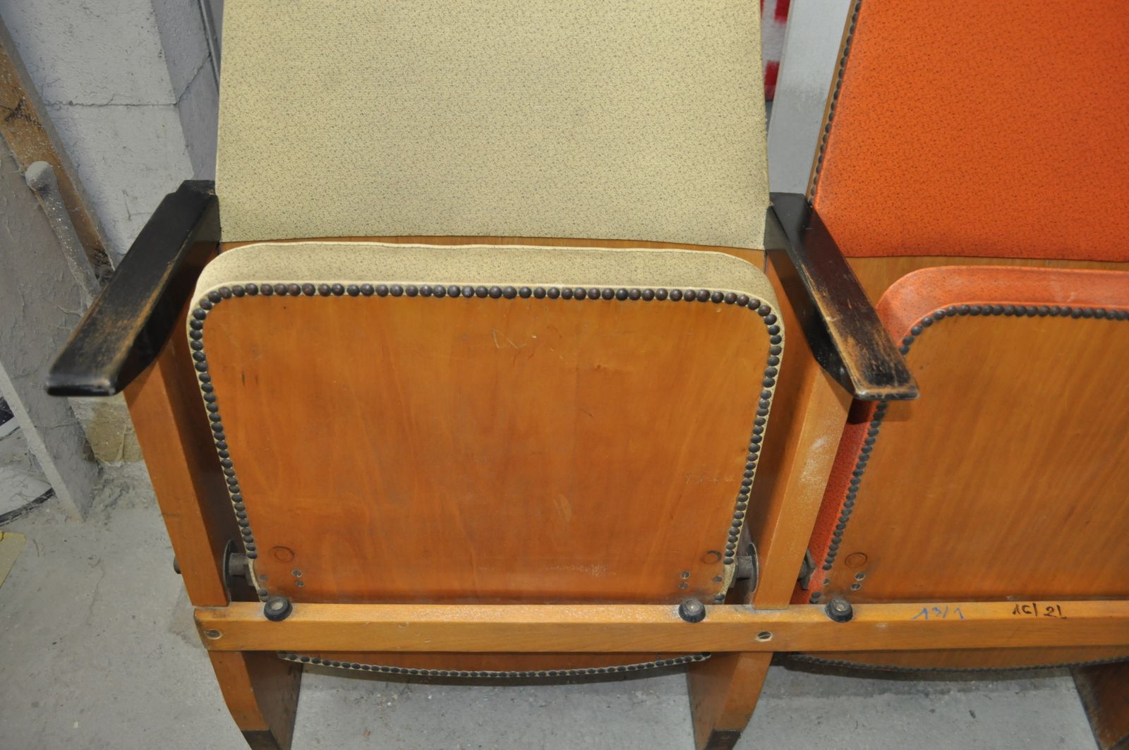 Mid Century Hungarian Cinema Seats Circa 1950s / 2 St photo buy