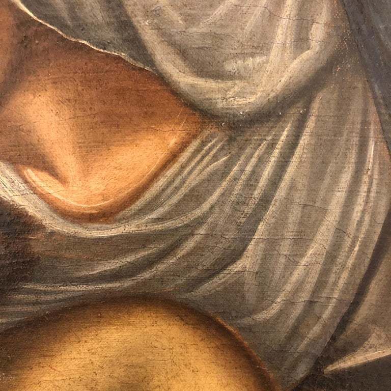 Spanish School Early 17th Century Oil Painting Of Christ And The Virgin Mary photo 6000.0