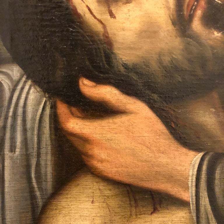Spanish School Early 17th Century Oil Painting Of Christ And The Virgin Mary photo buy