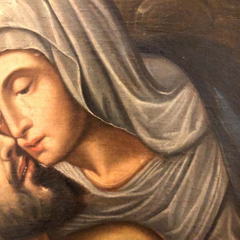 photo furniture Spanish School Early 17th Century Oil Painting Of Christ And The Virgin Mary