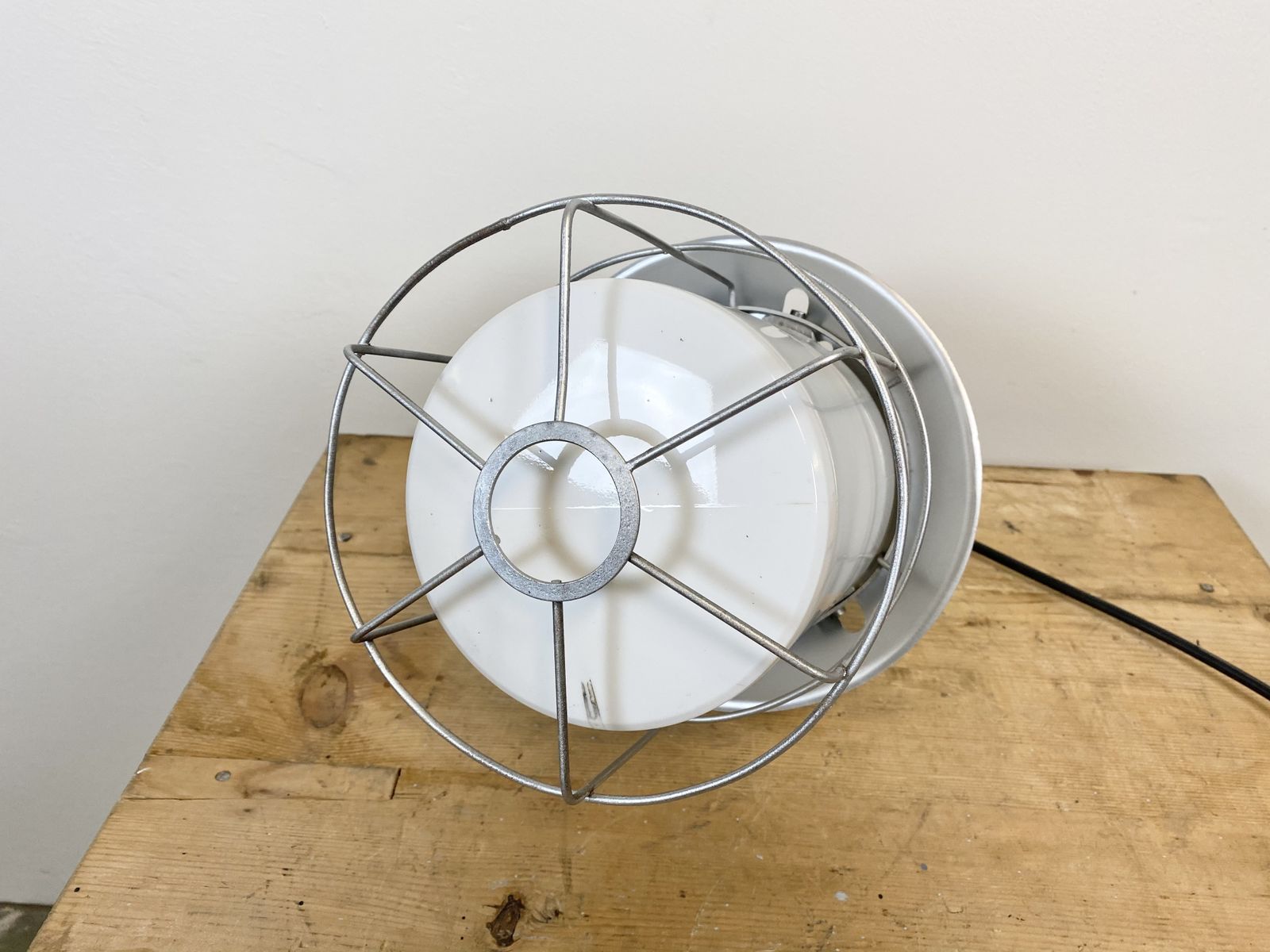 135.0 Vintage Industrial Aluminium Lamp With Milk Glass, 1970s, 12x photo