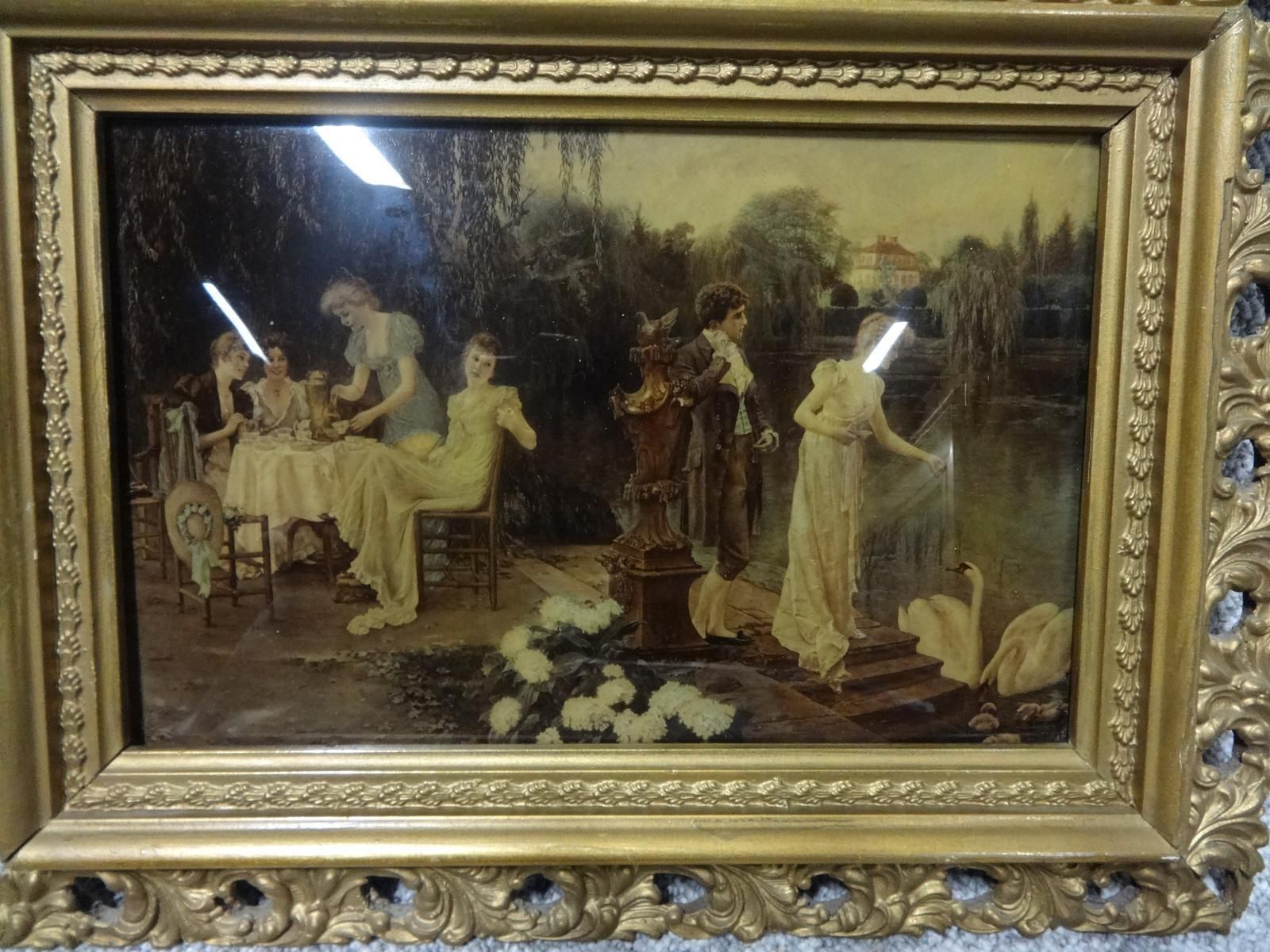 Pair Of C19th Chrystoleums In Period Gilt Frames