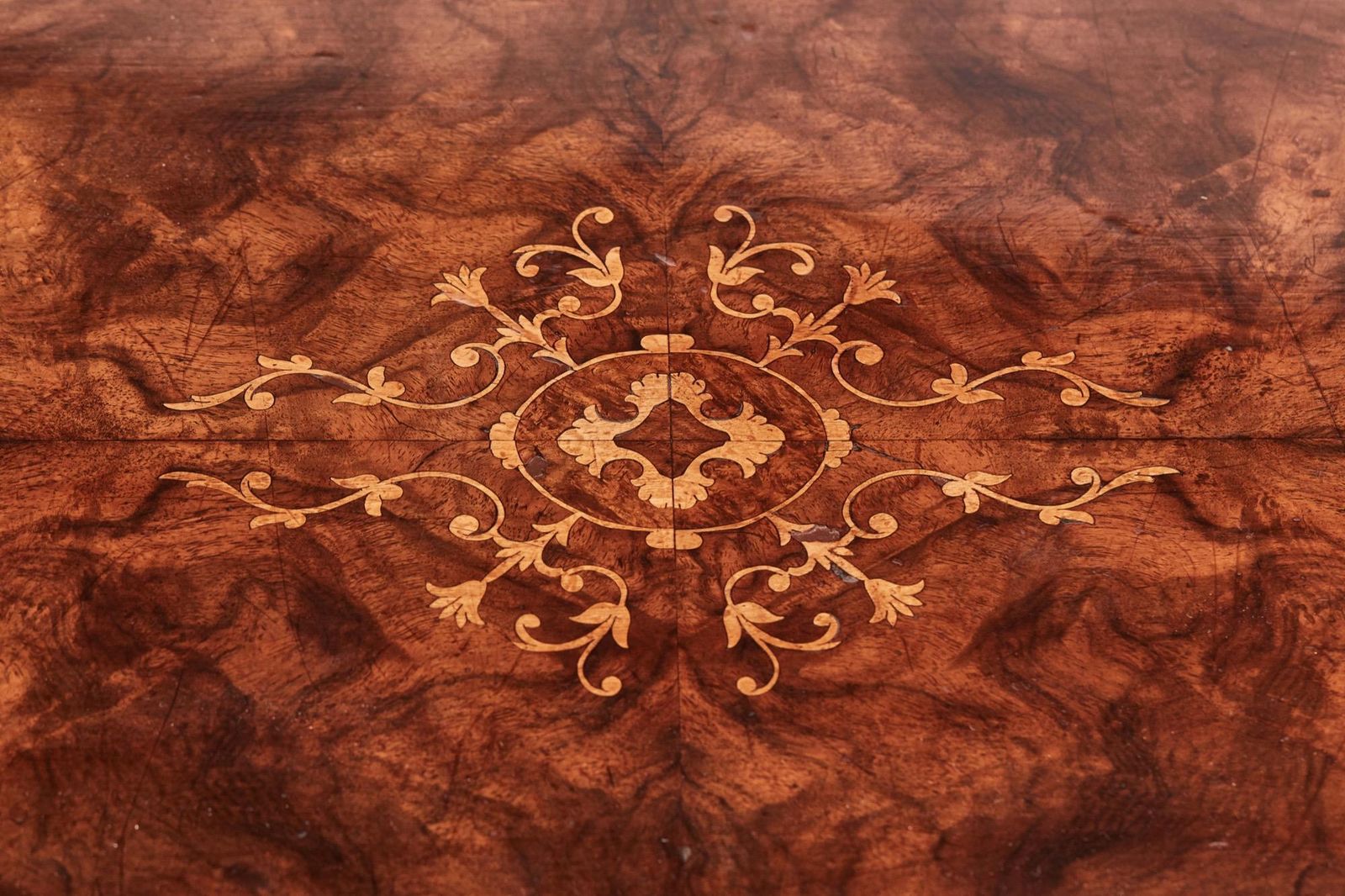Antique Early Victorian 19th Century Inlaid Burr Walnut Writing Or Sewing Table photo vinterior