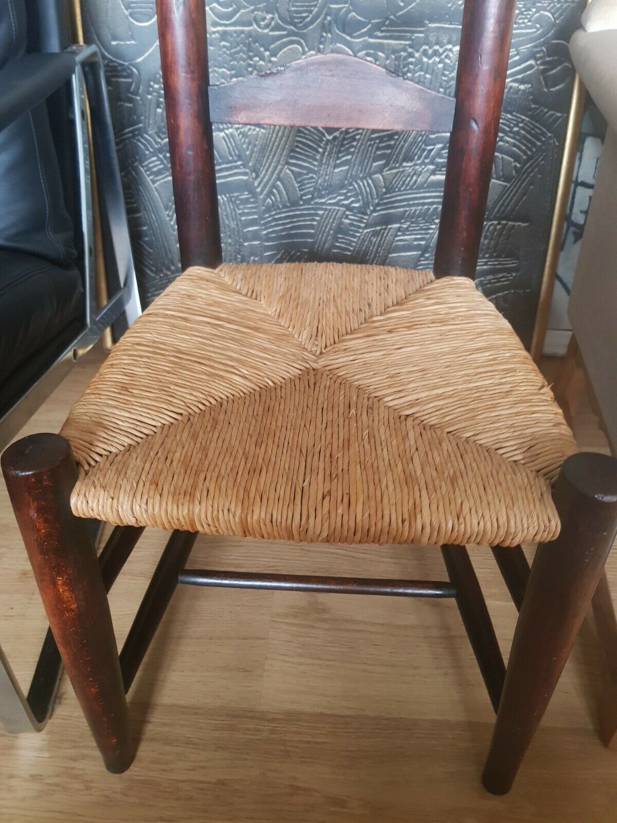 An Antique Rush Seat Chapel Chair Childs Stamped St Pauls photo Furniture