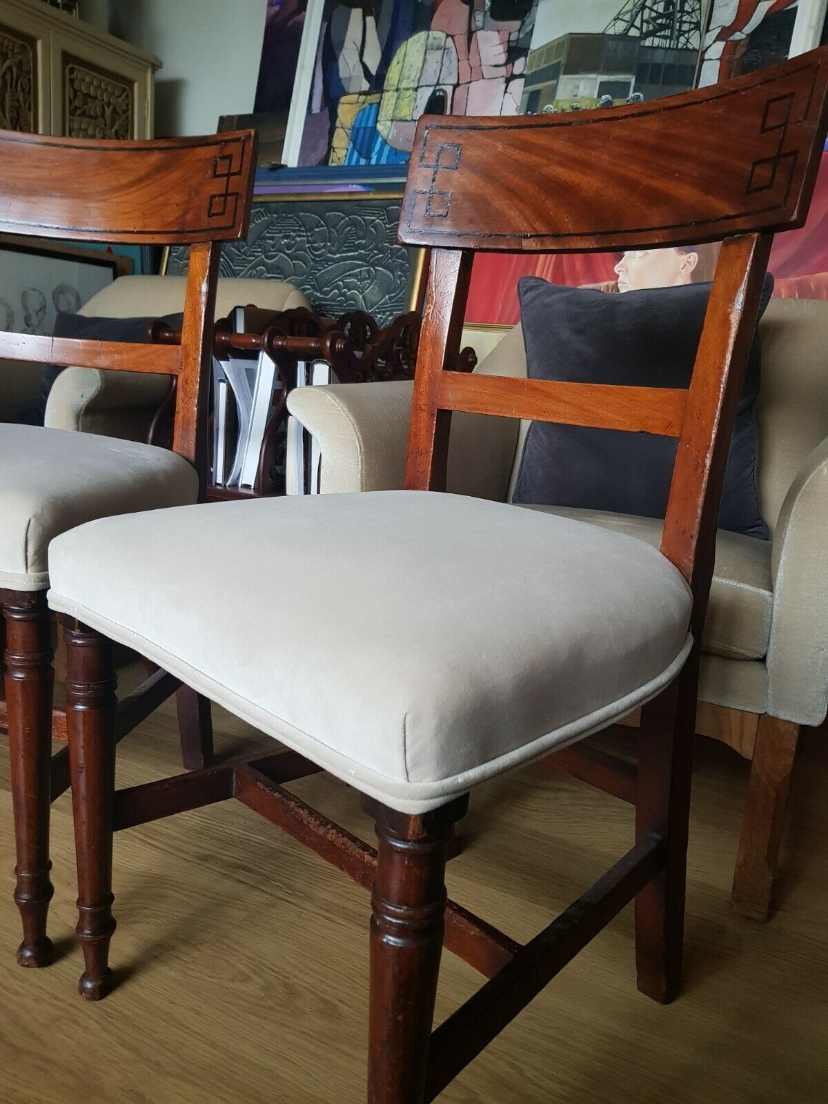 Four Regency Period Early 19th Century Antique Chairs photo Furniture