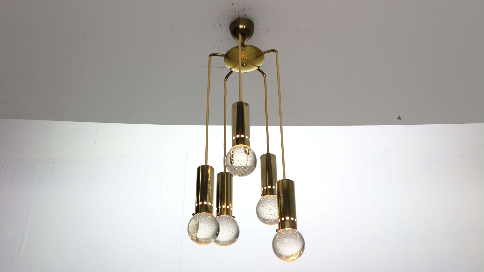 Gino Sarfatti Sp/ 16 For Arteluce Unique Brass Bubble Pendant Lamp, 1950, Italy photo furniture
