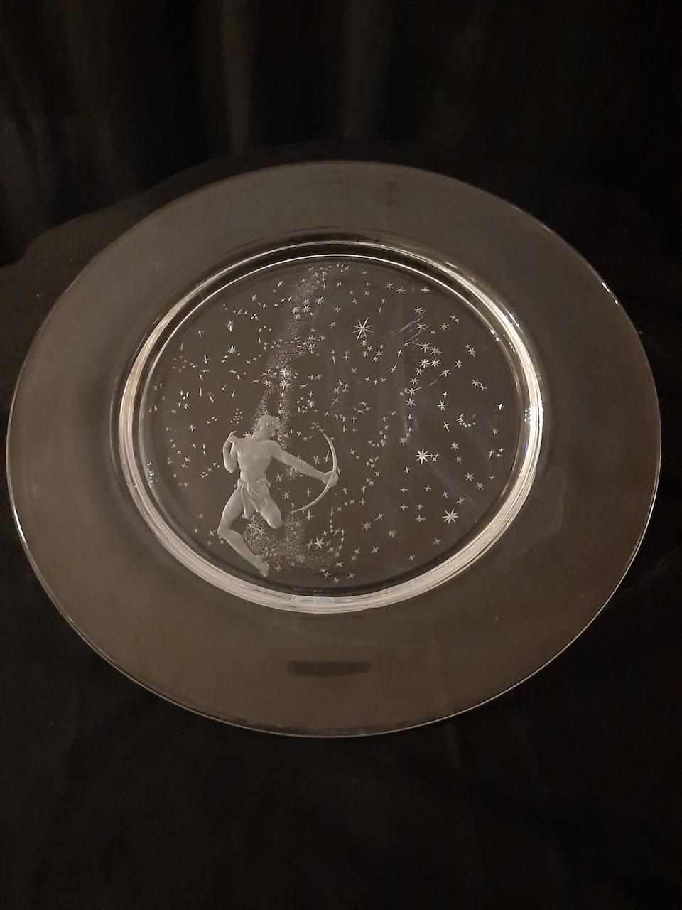 Set Of 12 "Constellation" Engraved Crystal Plates By Don Wier For Steuben Glass photo furniture