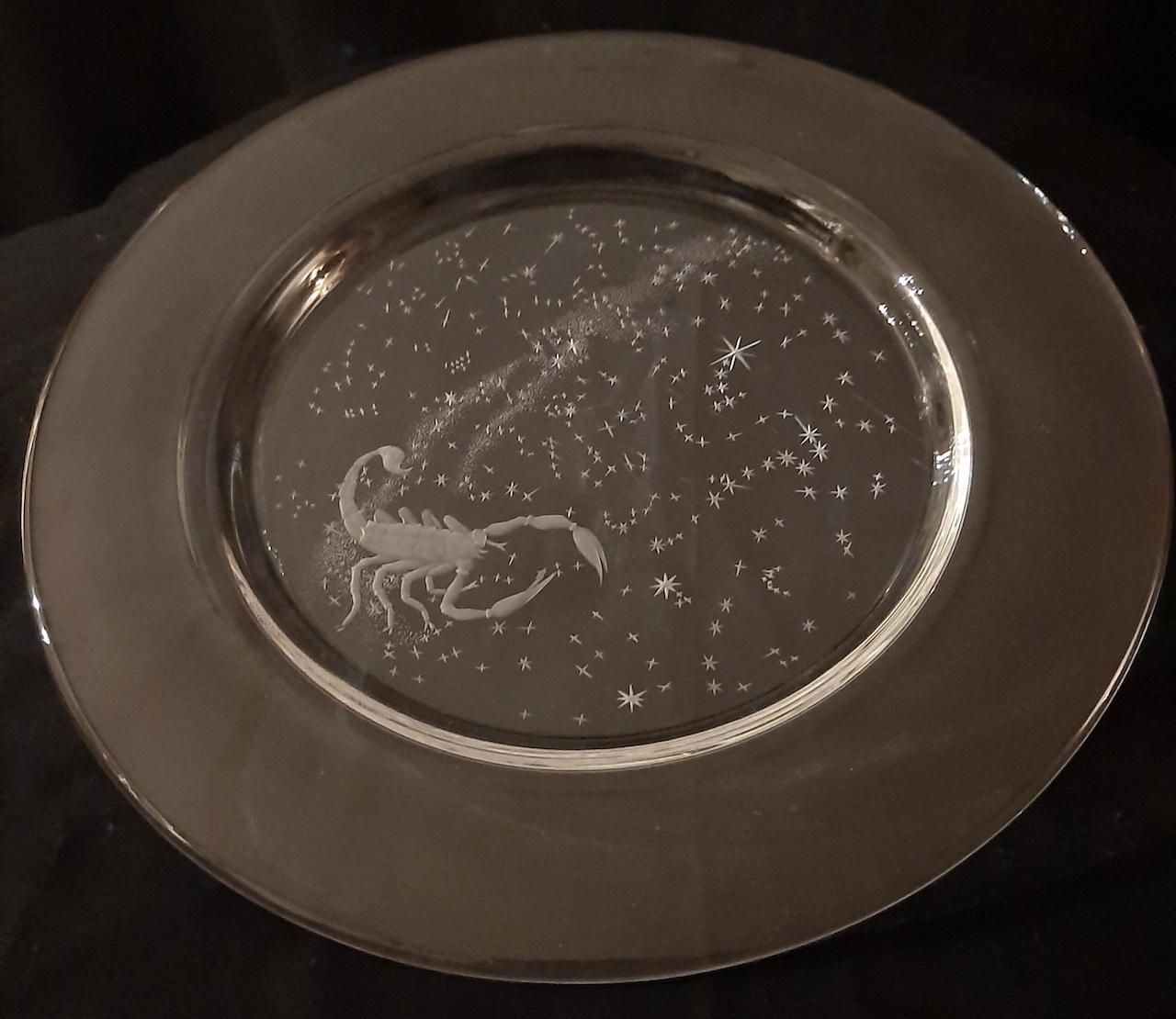 photo for sale Set Of 12 "Constellation" Engraved Crystal Plates By Don Wier For Steuben Glass