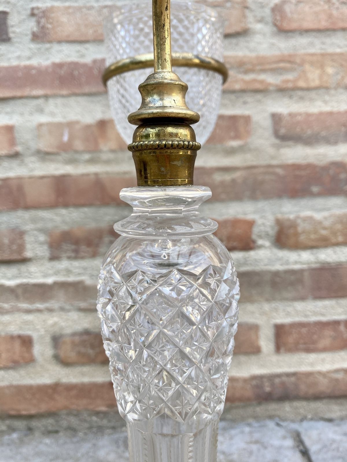 Late XIX Victorian Cut Glass Candle Holders In Brass From Cricklite Clarke Trade photo 1176.0