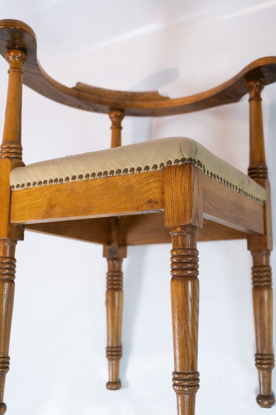 Armchair In Polished Oak And Upholstered With Light Embroidered Fabric From The 1910s. photo buy
