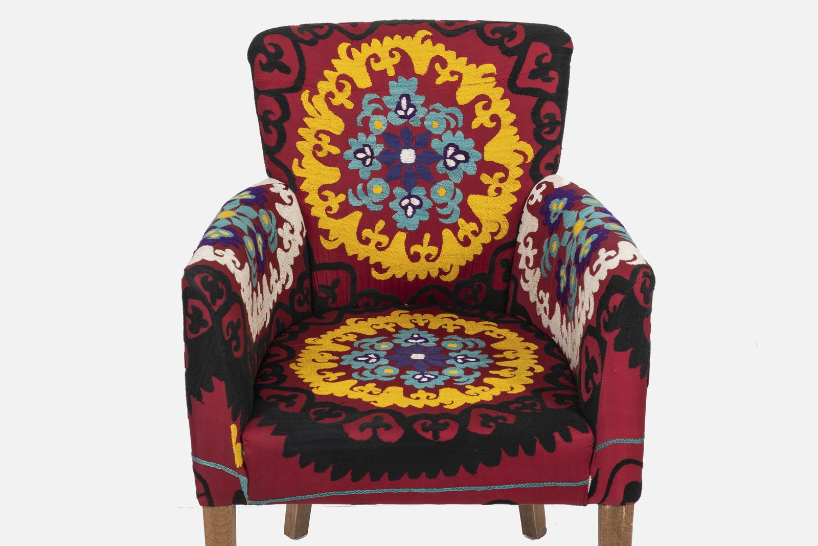 Set Of 6 Suzani Chair Traditional Bergere photo vinterior