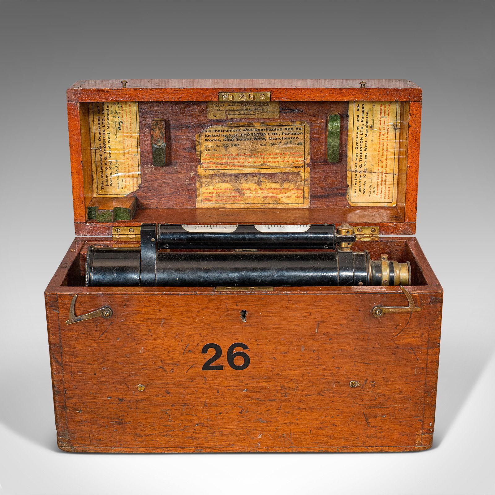 Home Decor Antique Surveyor's Level, English, Brass, Scientific Instrument, Halden & Sons photo