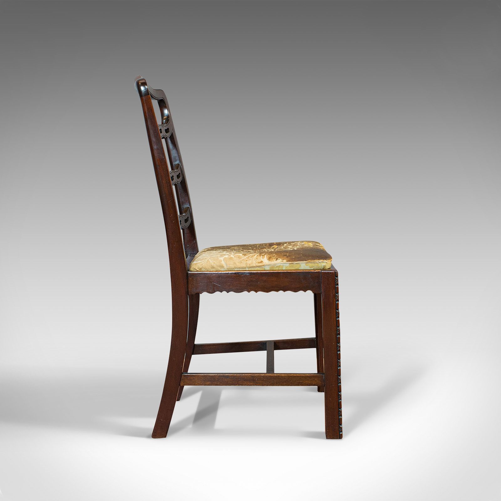 Set Of 4, Antique Ladder Back Chairs, Irish, Mahogany, Dining Seat, Victorian photo Furniture