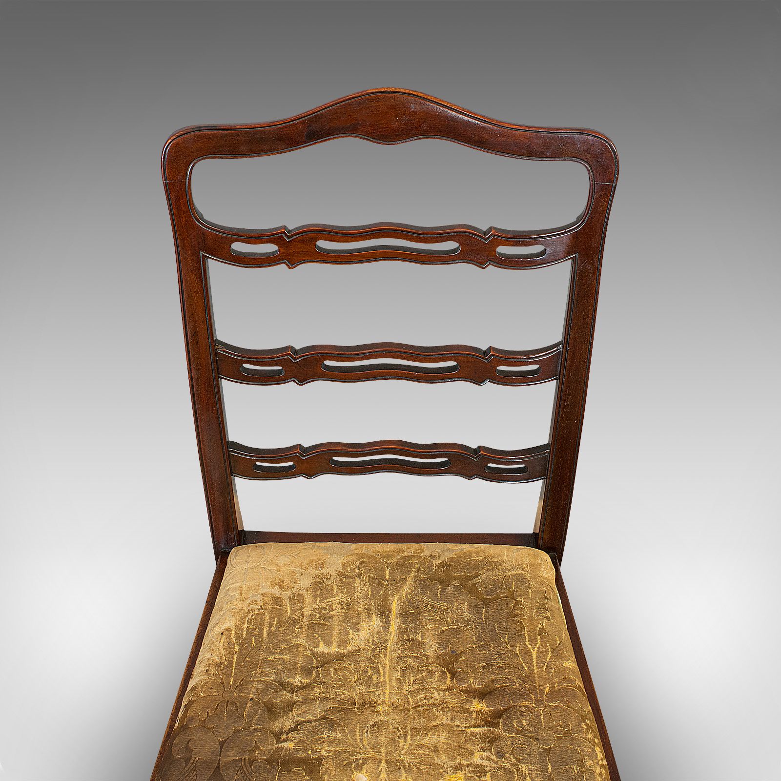 photo for sale Set Of 4, Antique Ladder Back Chairs, Irish, Mahogany, Dining Seat, Victorian