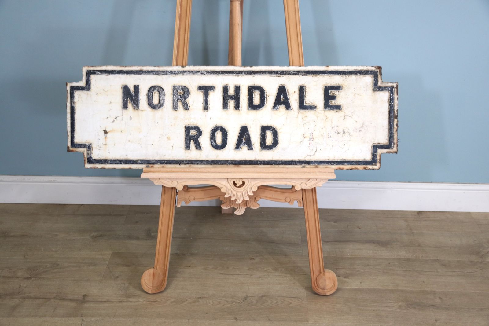 A Large Cast Iron Original Victorian Street Sign Marked ‘Northdale Road’ photo furniture