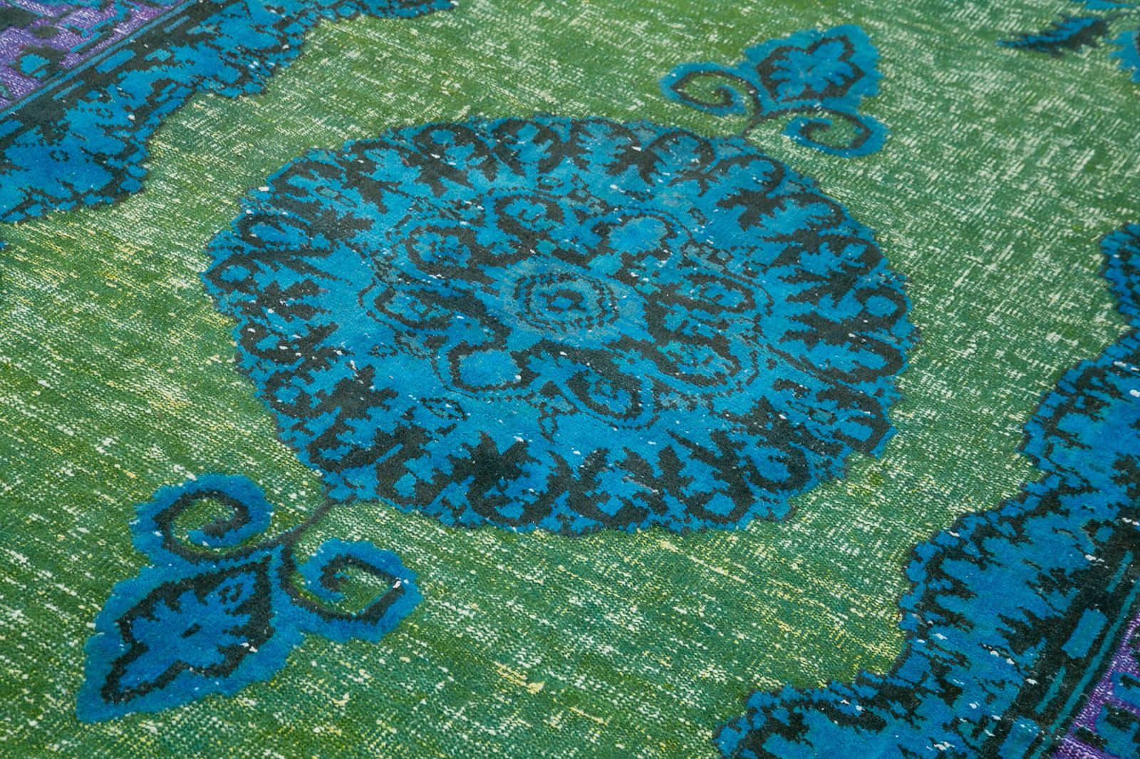 Handmade Contemporary Blue Overdyed Rug photo 700.0