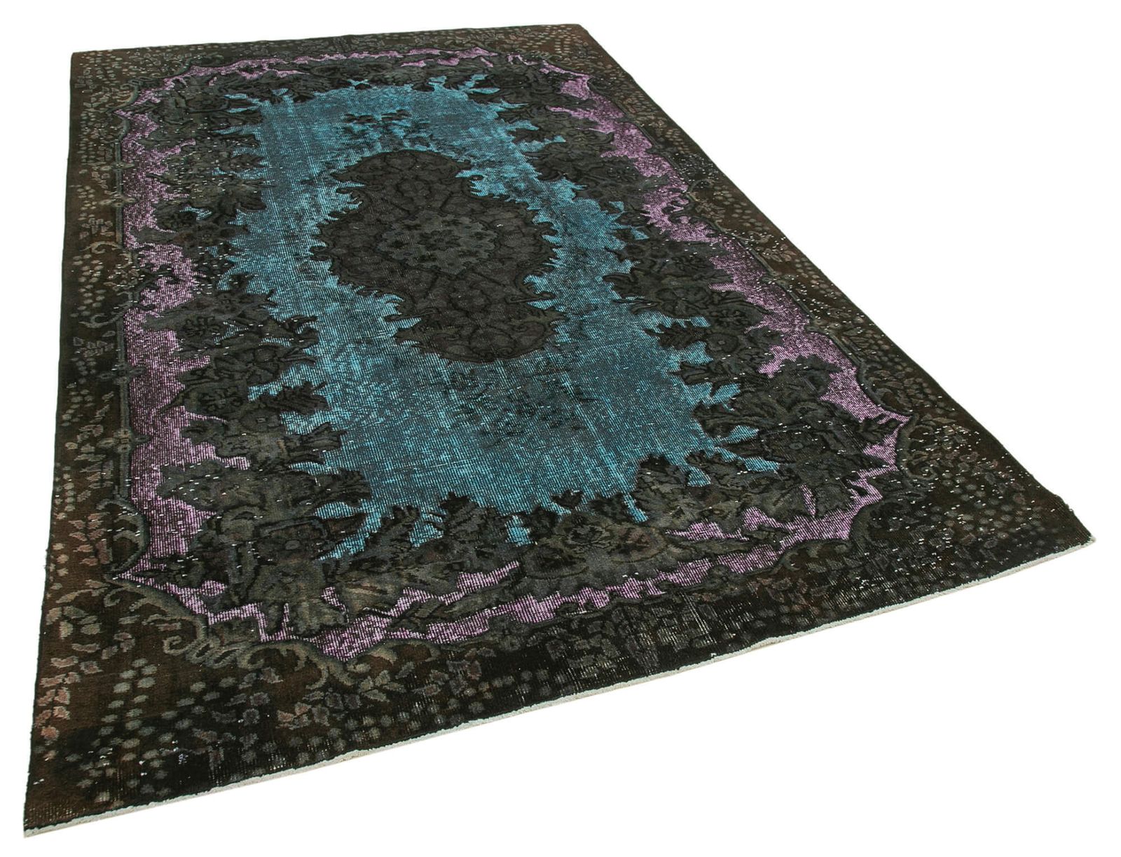 Handmade Hand Knotted Brown Overdyed Rug photo furniture