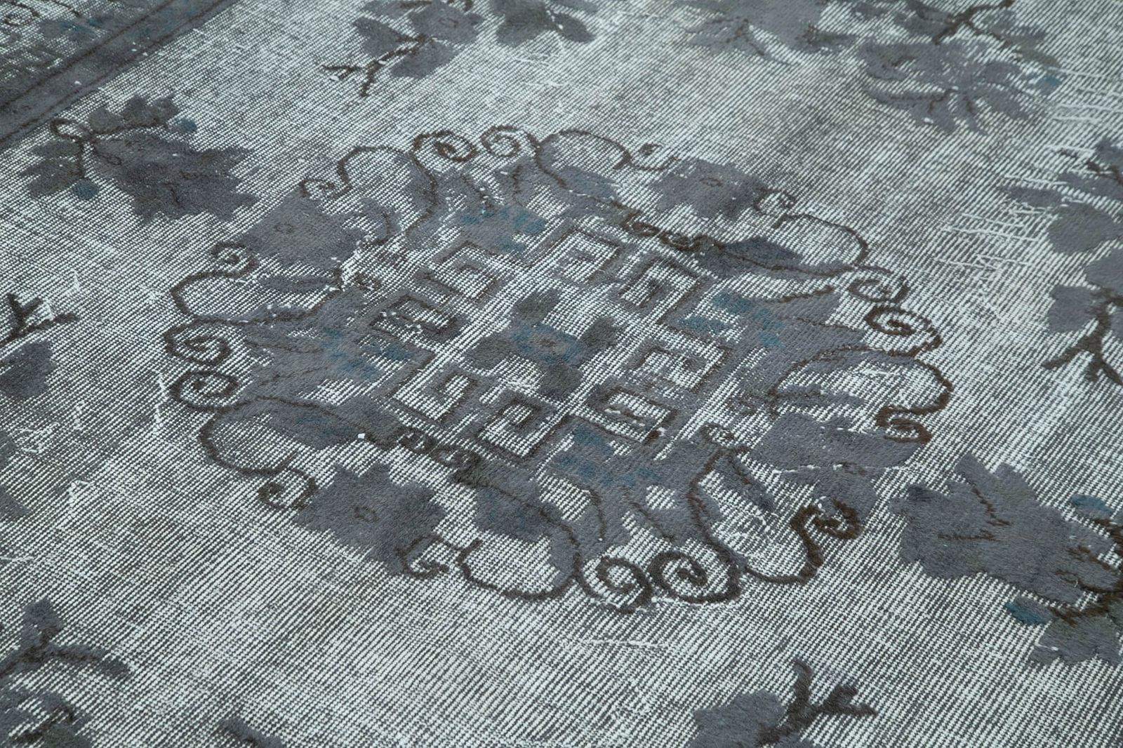 Handmade Contemporary Grey Overdyed Rug photo 580.0