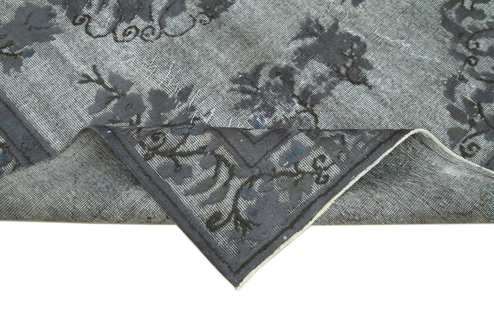 Handmade Contemporary Grey Overdyed Rug photo vinterior