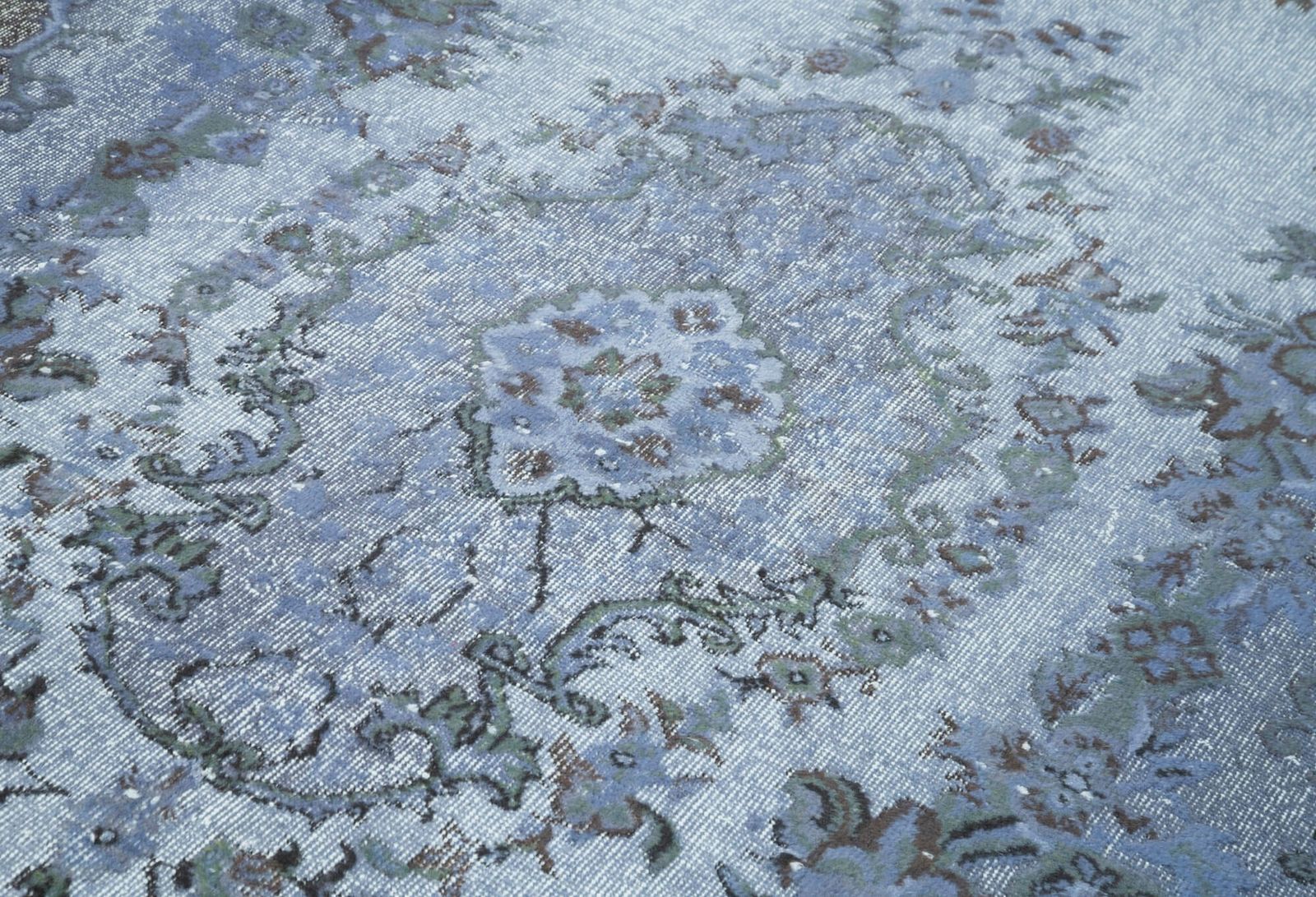 Handmade Hand Knotted Blue Overdyed Rug photo 580.0