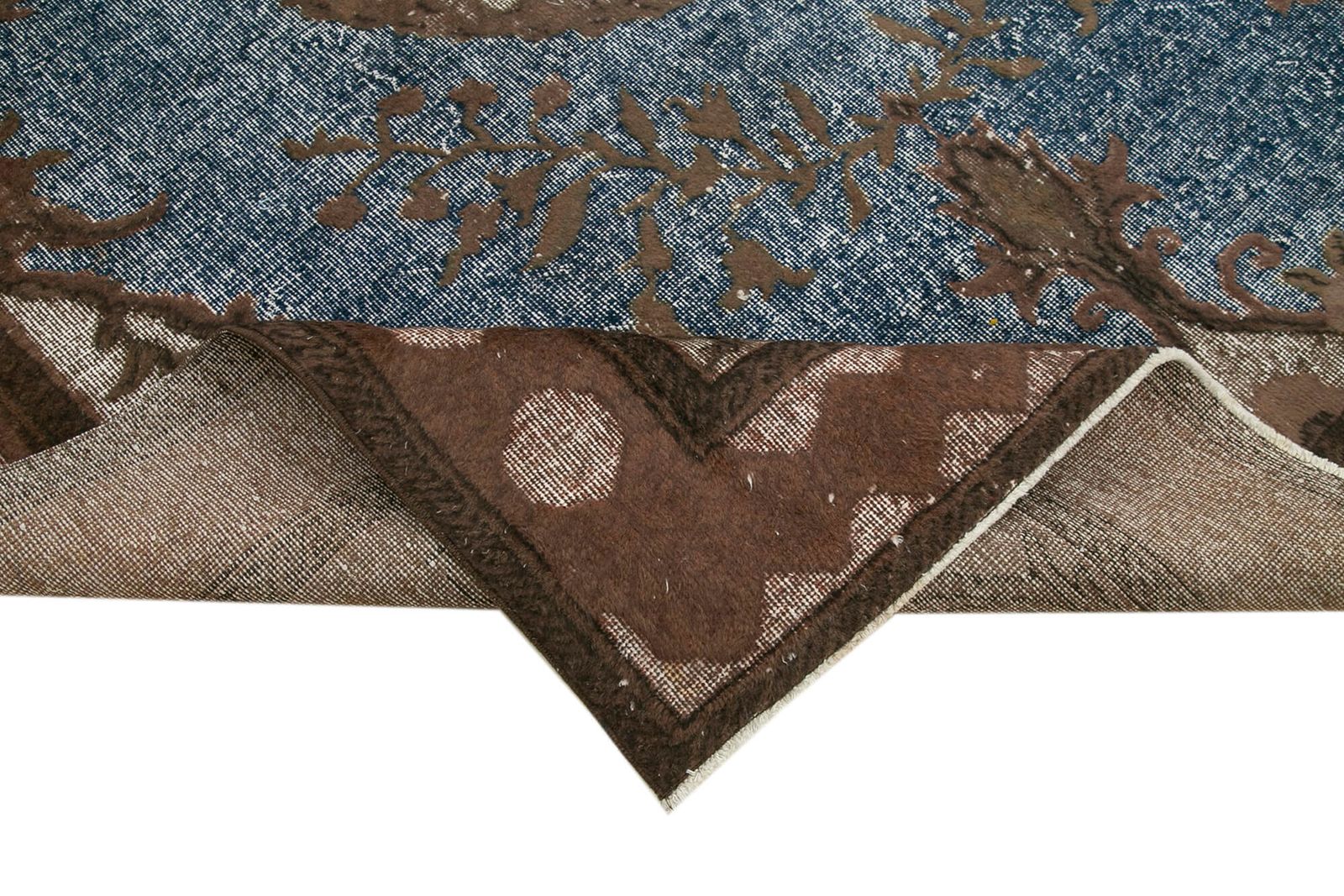 Handmade Contemporary Brown Overdyed Rug photo vinterior