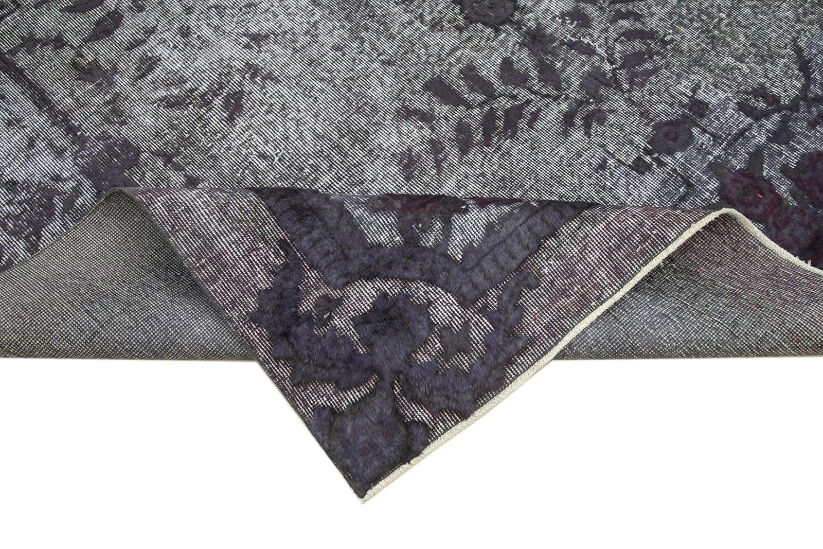 Handmade Hand Knotted Grey Overdyed Rug photo vinterior
