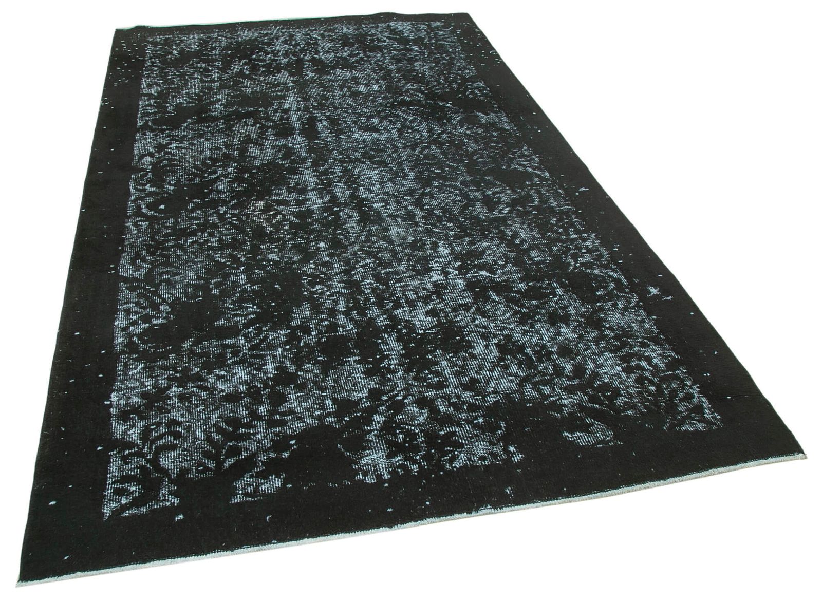 Handmade Oriental Black Overdyed Rug photo furniture
