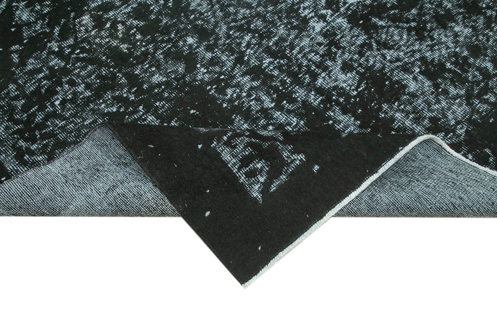 Handmade Oriental Black Overdyed Rug photo vinterior