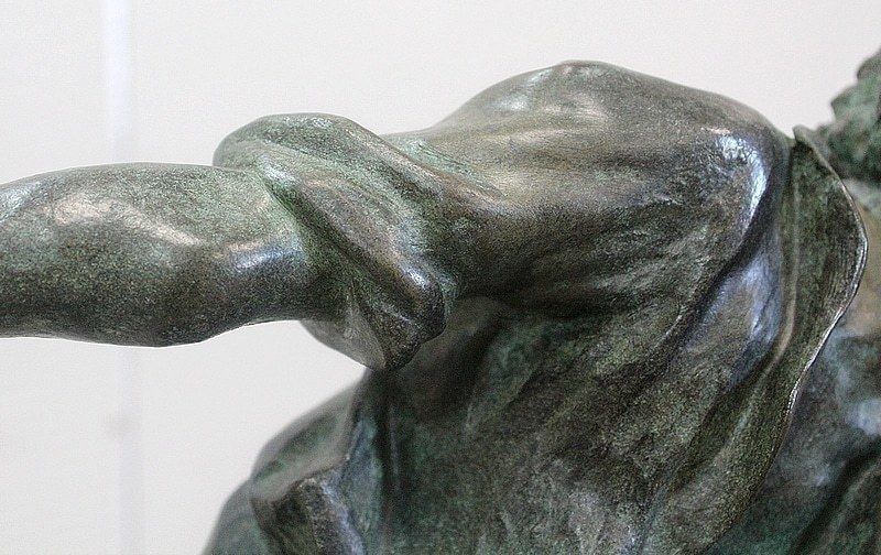 Bronze With Green Patina, "The Boules Player"   Early 20th Century photo buy
