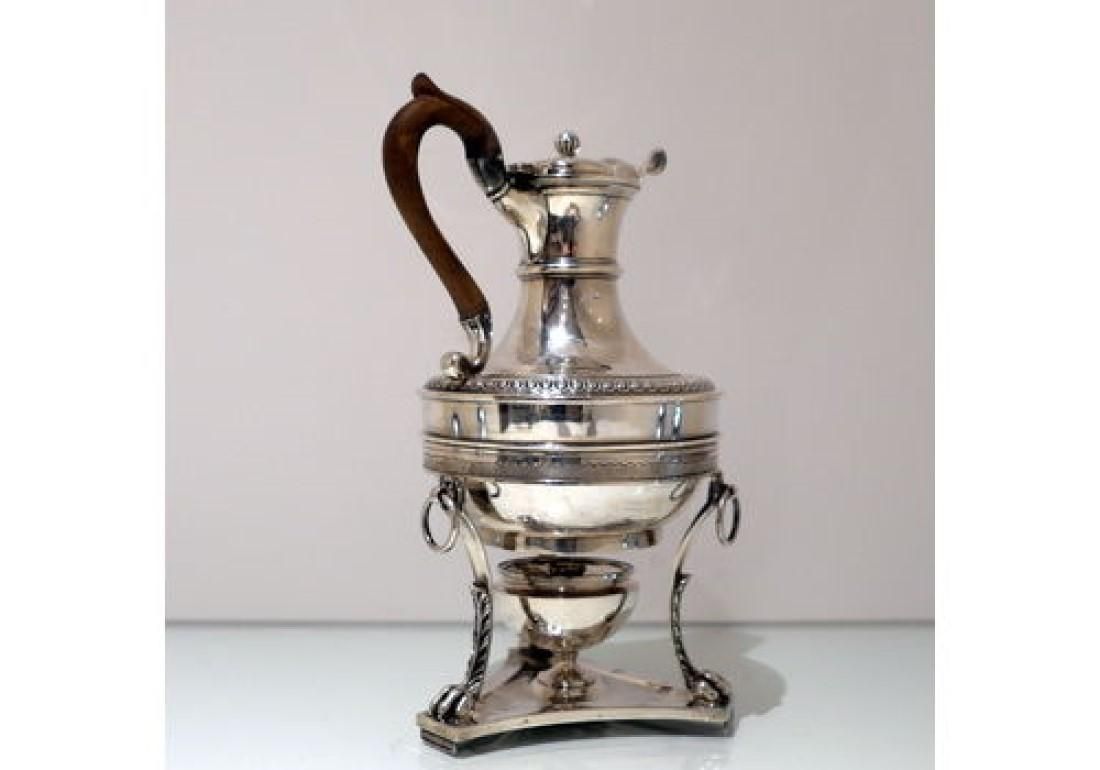 Early 19th Century Antique George III Sterling Silver Biggin On Stand London 1807 John Emes photo vinterior