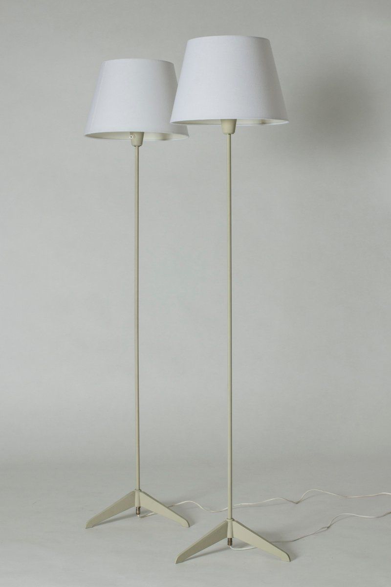 Vinatge Lacquered Metal Floor Lamps From Asea, 1950s, Set Of 2 photo furniture