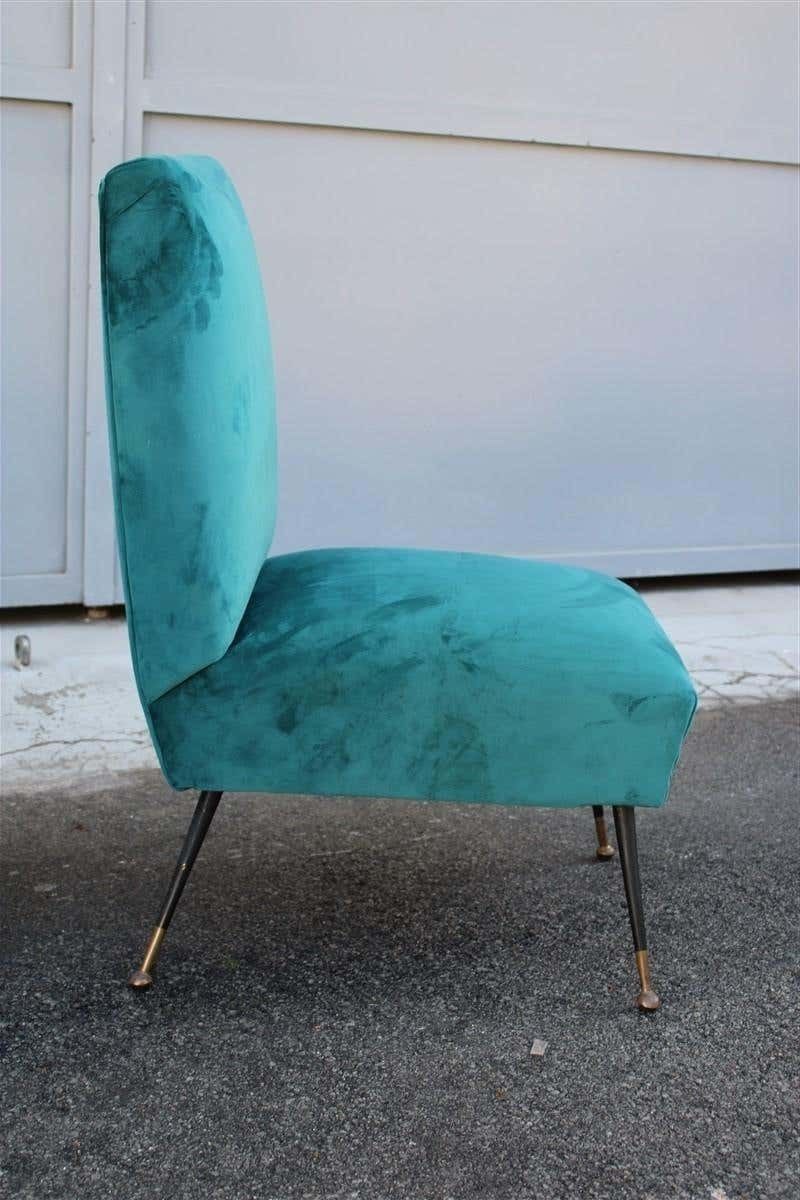 Midcentury Italian Design Small Chairs Gigi Radice For Minotti Green Velvet photo vinterior