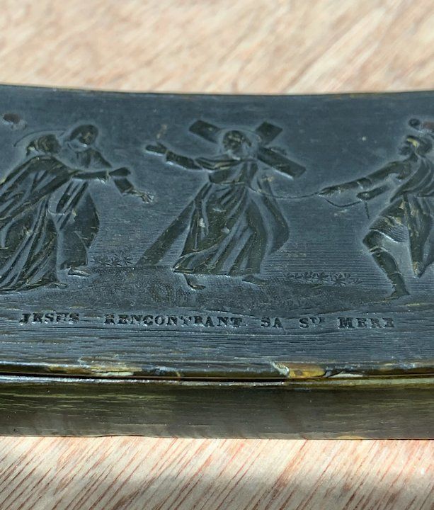 Antique French Horn Snuff Box photo for sale