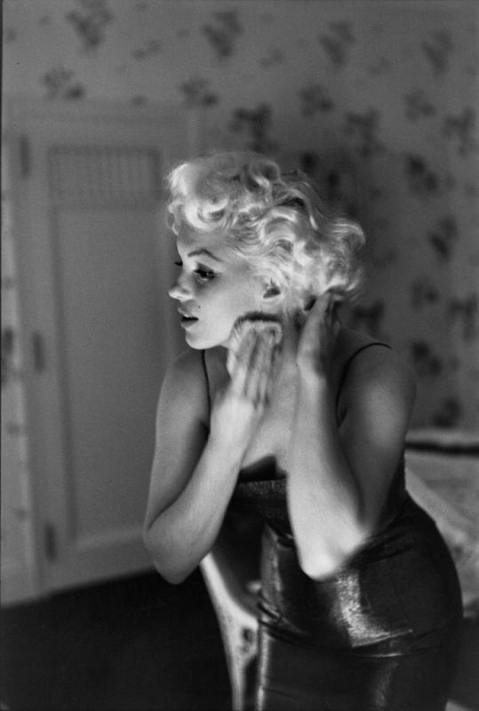 'Marilyn Getting Ready To Go Out' Marilyn Monroe 1955 Silver Gelatin Print Framed In Black photo furniture