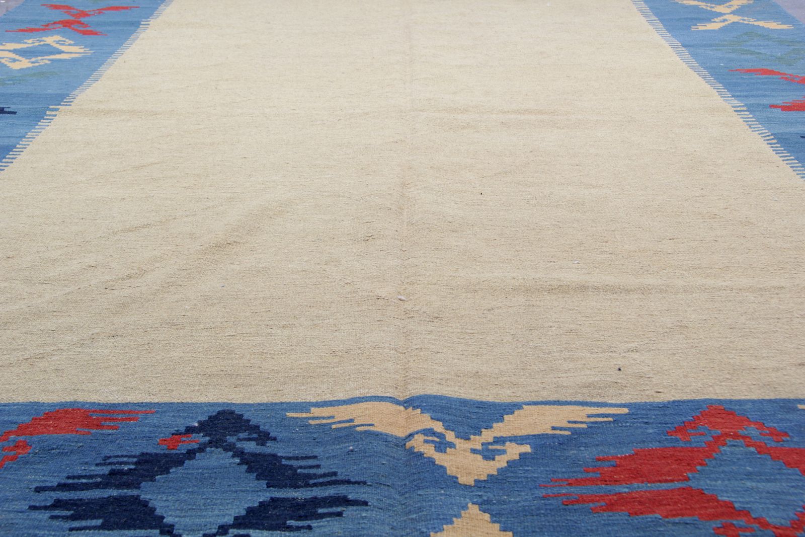 Modern Kilim Rugs Handmade Carpet Yellow Oriental Plain Rug  202x300cm photo Textiles