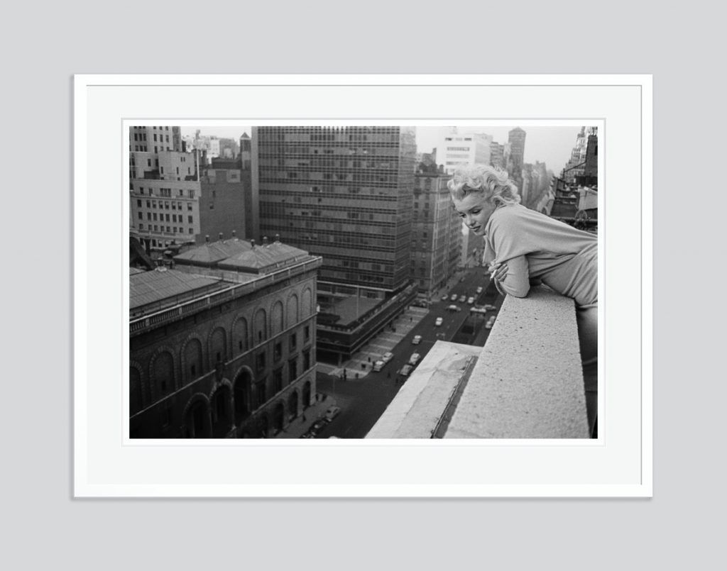 'Marilyn On The Roof' 1955 Oversize Silver Gelatin Print Framed In White