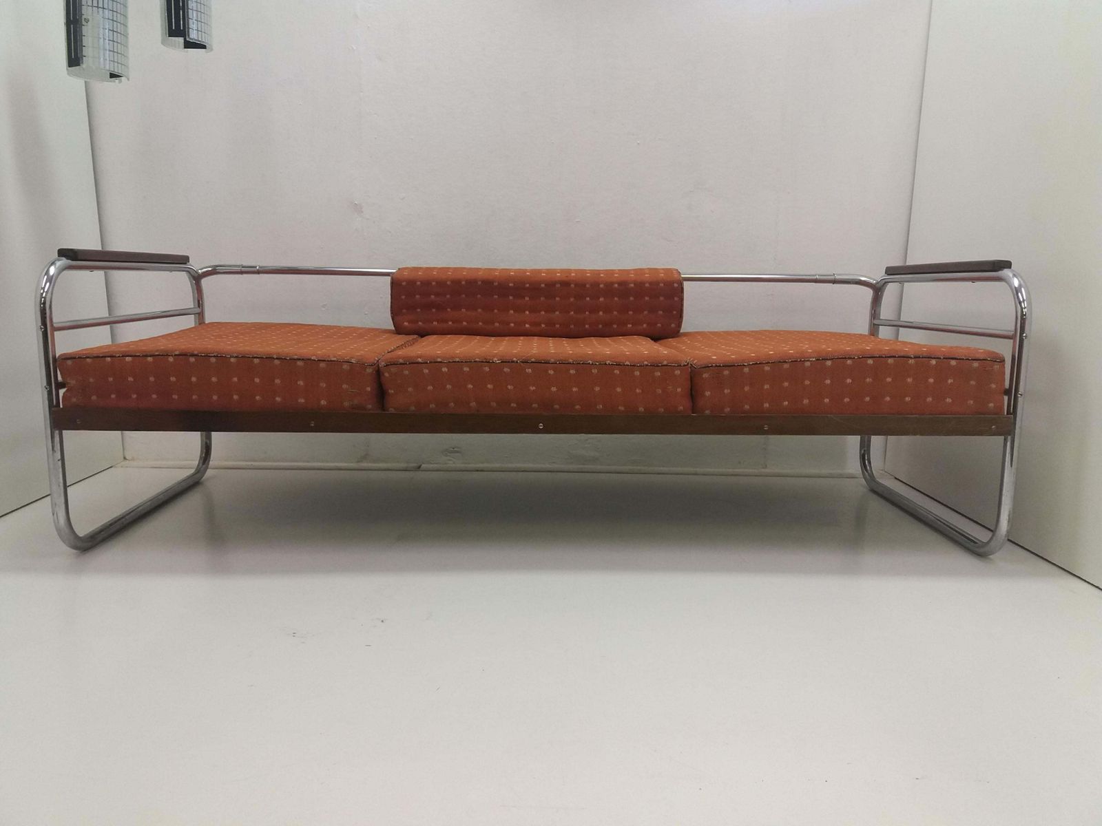 Chrome Bauhaus Robert Slezák 3 Seather Sofa, 1940s photo furniture